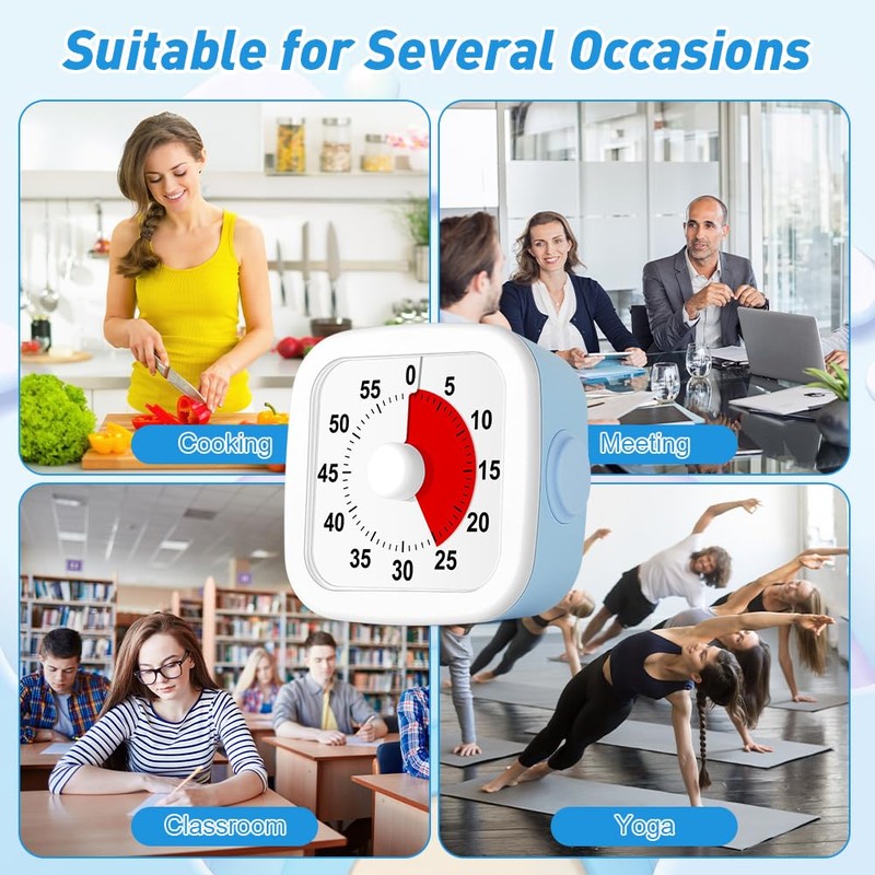 HOTUT 60 Minute Visual Timer for Kids,Visual Countdown Timer Clock