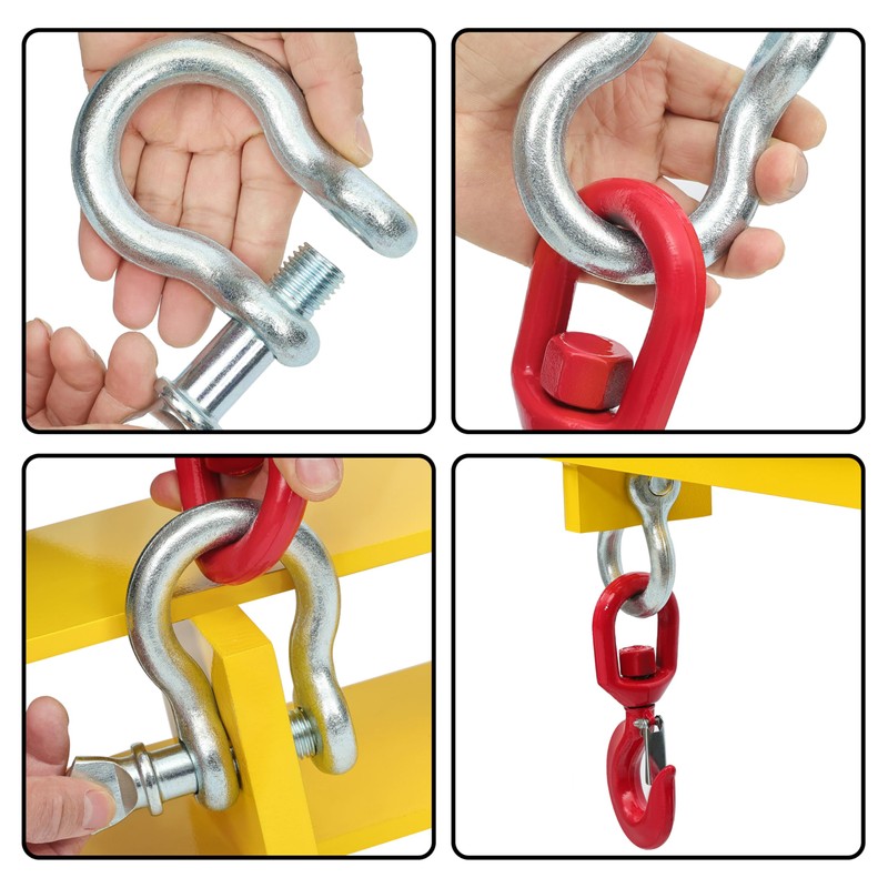 KUAFU Universal Forklift Lifting Hook 4800 LBS Capacity Forklift Lifting