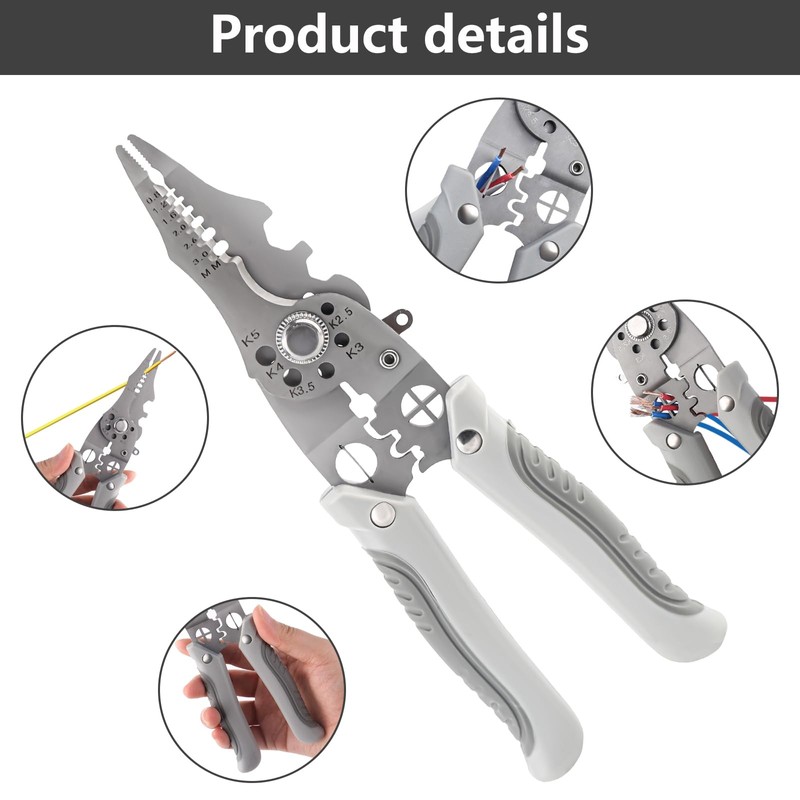 27 in 1 Multifunctional Wire Stripper, Crimper Cable Cutter Pliers,