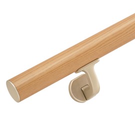 4 FT Handrails for Indoor Stairs,Deck,Slope,Modern Aluminum Handrail Set, Wall Mounted, with Zink-Alloy Brackets Aluminium Railing System,Rust Free. (Cherry Wood Grain, 4 FT)