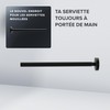 ovimar Telescopic Moffen Towel Rail Stainless Steel Black for Drilling
