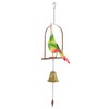 Deco 79 Metal Parrot Handmade Perched Windchime with Hanging Bell,