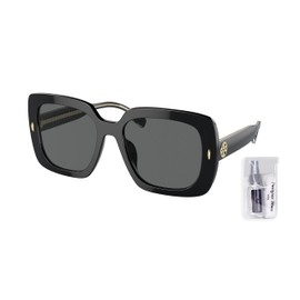 Tory Burch TY7193U 170987 56MM Black/Dark Grey Square Sunglasses for Women + BUNDLE With Deisgner iWear Complimentary Eyewear Kit