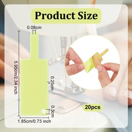 OLYCRAFT 20Pcs Pale Green Sewing Machine Needle Threader with 3mm/0.8mm Hole Universal Sewing Machine Needle Inserter 59.5x18.5mm Embroidery Machine Needle Threading Tool for Sewing -2.5mm Thick