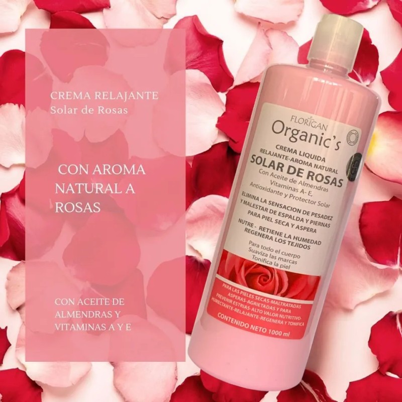Crema Relajante Solar De Rosas Con Aceite De Almendras 1lt.