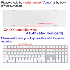 SANFORIN Silicone Keyboard Cover for Apple iMac Magic Keyboard with Numeric Keypad MQ052LL/A (Model: A1843, 2017 2018 Release), Cute Print Keyboard Skin, US Layout, Red Flower