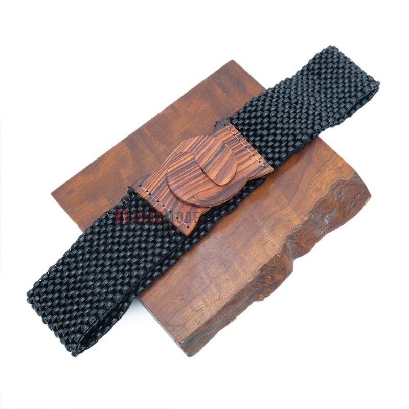 IndoMode Black Color Handcrafted Coconut Shell Elongated Beads Elastic BALI