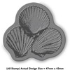 'Three Seashells' Rubber Stamp - Unmounted Design for Crafting &