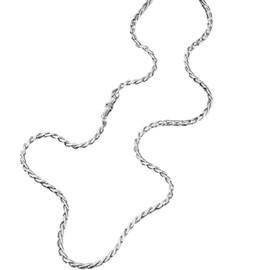 FuYuland Men's Necklace, Hypoallergenic Chain, Silver, Magnetic Connector, Stylish, Titanium Steel, 17.7/19.7/21.7/23.6 inches (45/50/55/60 cm), Unisex Simple Accessory, Stainless Steel, No Gemstone