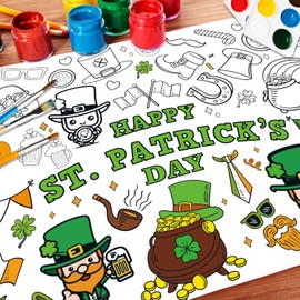 Nicime 43.3x31.5Inch St. Patrick's Day Giant Coloring Poster with Picture, Birthday Gift Painting Poster, Art Crafts Activity Drawing Paper in School, Classroom, Home, Party for Boys, Girls, Kid