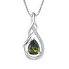 STARCHENIE Peridot Necklace for Women 925 Sterling Silver Infinity Teardrop