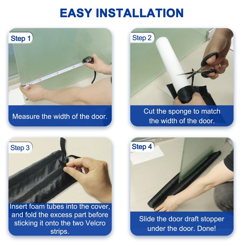 Adjustable Under Door Draft Stopper - Effectively Blocks Cold Air,