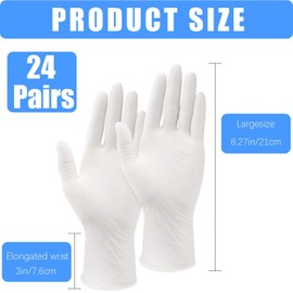 24 Pairs White Cotton Sleep Glove, Night Stretchable Cloth Gloves for Dry Hands Eczema SPA Moisturizinc