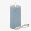 Luminara Seaglass Rechargeable Flameless LED Candle, Silver Blue 3" x