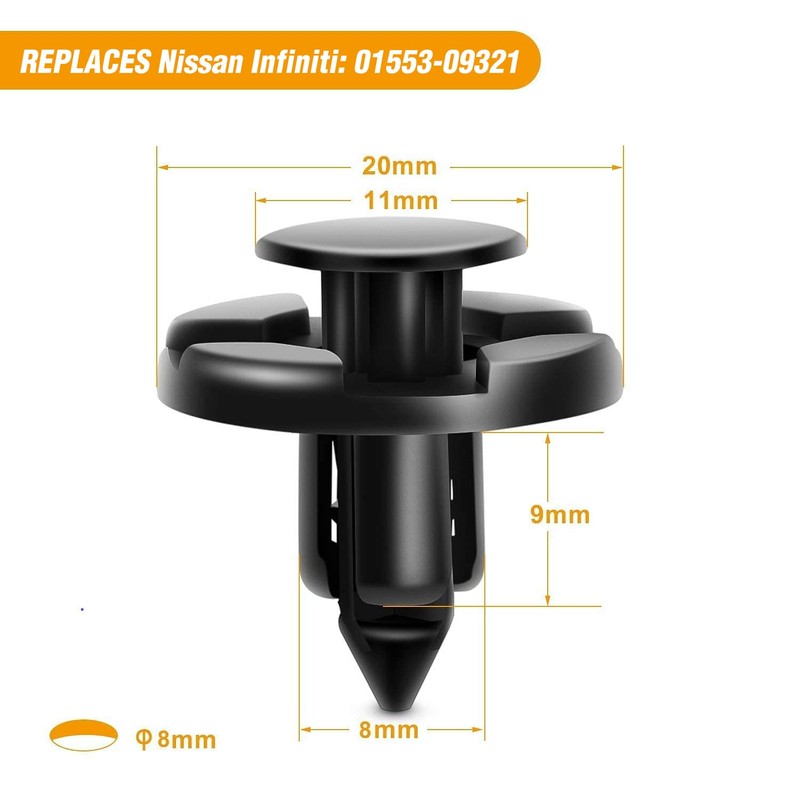 GOOACC 100PCS 7mm 8mm 10mm Compatible with Subaru Push Type