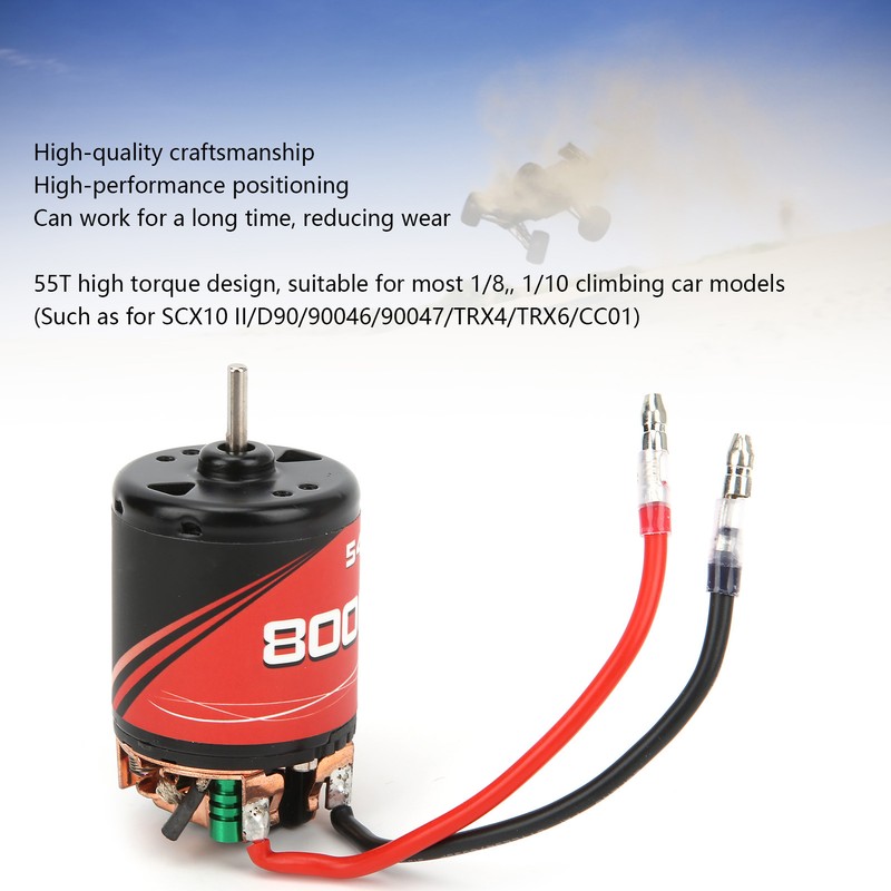 BAGGEE 540 Waterproof Brushed Motor 55T 8000KV for 1/10 RC