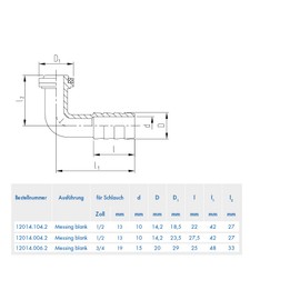 ABA Beul 12014.006.2 Angled Hose Nozzle Brass