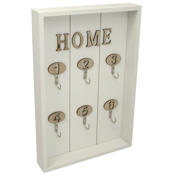 PrimoLiving Wooden Key Cabinet Home with 6 Hooks - Wall