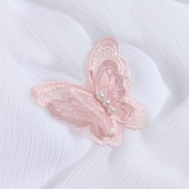 ESH7 10 parches para coser de embrague, apliques de encaje de mariposa rosa para decoración de vestido de boda, accesorios de ropa, decoración para coser en tela de encaje (190717lacebutterfly07)