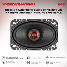 Cerwin Vega HED 2025 Edition Coaxial Speaker – 4” x 6” 2-Way Coaxial Full Range Speaker System - H46