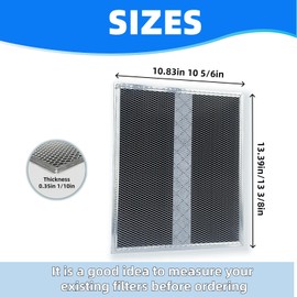 WZKO WB02X10707 S99010308 Charcoal Replacement Filter 10.8 X 13.3 X 0.1in Pack of 2 Compatible with Broan BPSF30 QS WS NON-Ducted Range Hood