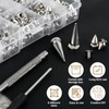 718Pcs Punk Spikes and Studs Kit Zinc Alloy Silver Cone