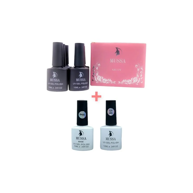 Combo Gama De Gel Uv Marca Mussabase Y Top 10