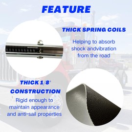 RDDY START Pair Spring Loaded Chrome Mud Flap Hanger 1-1/8" Bolt Spacing with Heavy Duty Mud Flaps Splash Guard 24" x 30" Fit for Semi Trucks