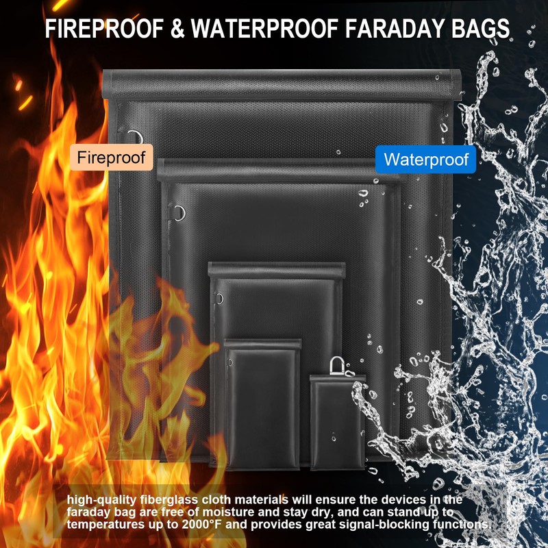 5 Pack Faraday Bags for Laptops & Tablets & Phones