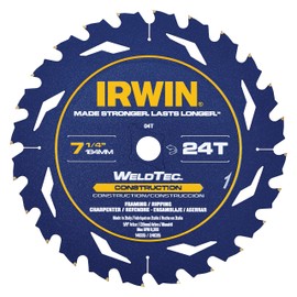 IRWIN Tools Marathon WeldTec Corded Circular Saw Blade, 7 1/4-inch, 24T (14035)