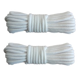 2 Pieces Rope, Multifunctional Rope Made of Cotton, All-Purpose Rope, Thick Cotton Rope Twisted, 10 m, Thick and Strong Rope Band Camping Rope, for Camping, Outdoor, Tug of War, Garden (White)
