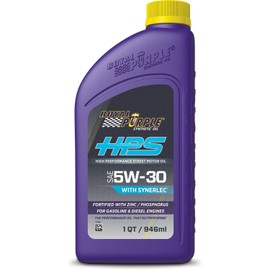 Royal Purple 31530 HPS 5W-30 High Performance Street Synthetic Motor Oil with Synerlec - 1 Quart Bottle
