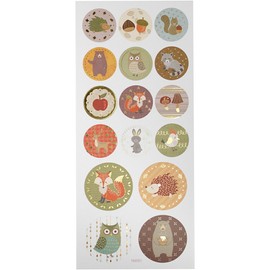 Stickers Forest Animals, sheet 10x23 cm, approx. 16 pc, forrest animals, 1sheet