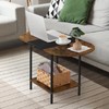 Small Round Coffee Table, 2-Tier Oval Center Table with Storage