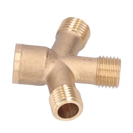 Water Splitter, 4‑Way Hose Splitter Garden Hose Splitter, Brass Water Faucet Splitter Hose Adapter Connectors for Outdoor and Indoor Use, M14 Thread