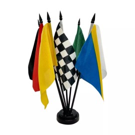 Speedway Race Track Flag Set, "4x6" Inch Set of 7 stand Moukeren Racing Flag Set