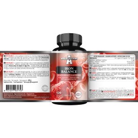 Iron Balance 120 Vegane Kapseln - Eisenchelat mit Vitamin C und Lactoferrin - 120 Tagesportionen - für eine verbesserte Eisenaufnahme - Nahrungsergänzungsmittel von Apollo's Hegemony