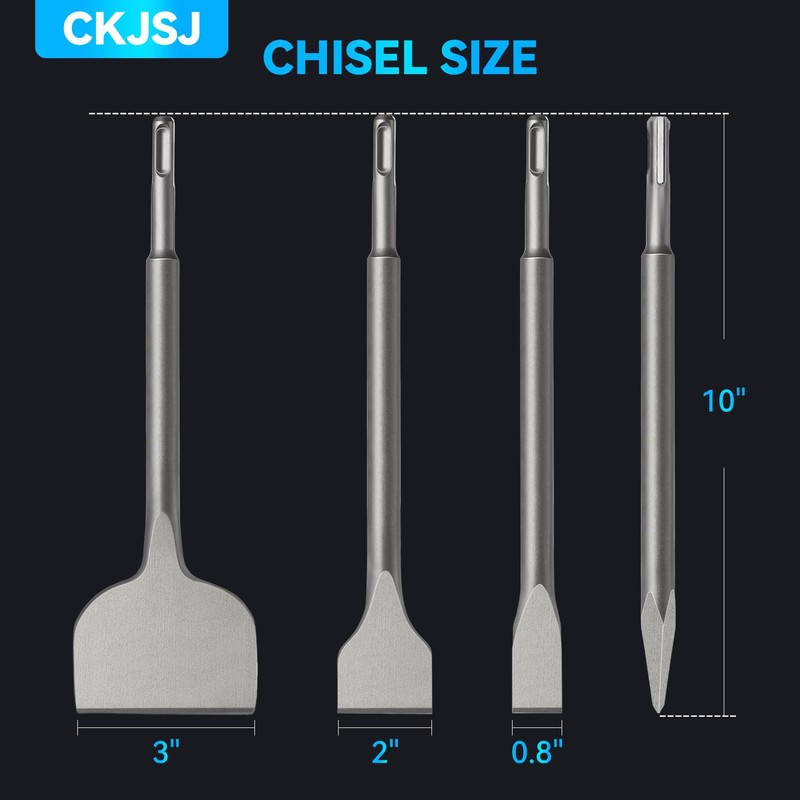 Chisel Set with SDS Plus Shanks,4pc Masonry Concrete Drill Bit