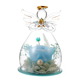 Ciieeo Eternal Flower Glass Dome Decor Romantic Valentine's Day Compact Desktop Adornment with Elegant Design for Living Spaces and Girlfriend Present