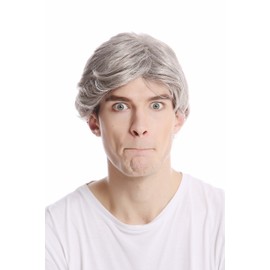 Wig Me Up – GFW355 A 51 Men's Wig Short kurzhaarig Crown Stylish Grey Light Grey with Black