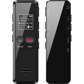 Liebssen Digital Voice Recorder with Playback, Enhanced Audio Dictaphone with One Touch, 8G 1536Kbps HD Recording Noise Reduction USB Charge MP3 Player Recorder for Lecture Interview Meeting