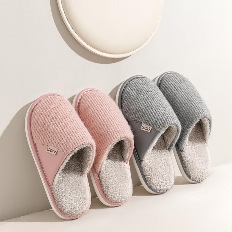 Pantuflas Casa Invierno - Suaves Cálido Terciopelo - Antideslizantes (Rosa,