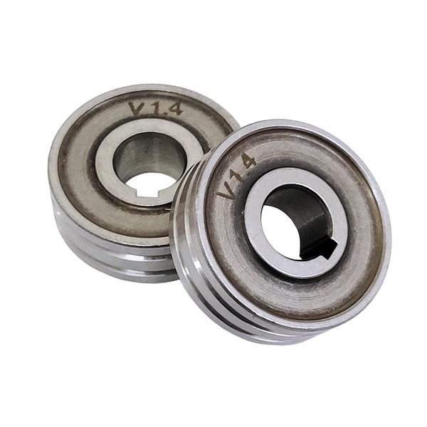 2x Roll Wheels Knurled Groove Wire Machine Feed Drive Rollers