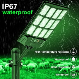 Hog Light for Night Hunting,22000LM Powered Feeder Light(Green) Solar Lights for Hunting Hogs, Coyote, Varmint, Deer, Motion Activated Feeder and Waterproof with Motion Sensor and Remote Control-2PACK