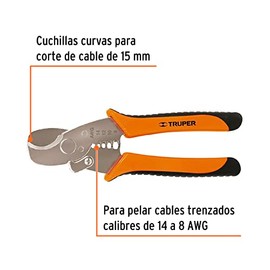 Truper PE-CA-7X, Pinza pelacables y corta cables 7, profesional                                                                                       