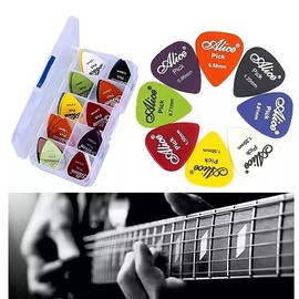 60pcs Púas de Guitarra,Accesorios Para Guitarra Y Bajo Plumillas Guitarra,Juego de Púas de Guitarra Fina,Plumillas Puas Duradera Para Guitarra O Bajo Con Caja