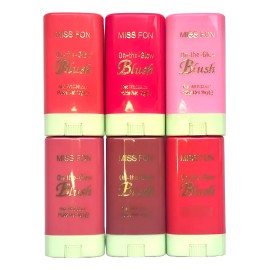 Set De 6 Rubores Blush En Barra Stick Humectante Colores Multicolor
