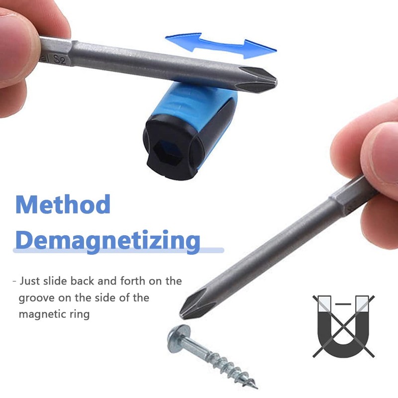 Mesee 3Pcs Removable Screwdriver Bit Magnetizer Ring Plastic Magnetic Screw