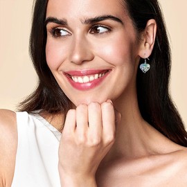 KNTTZZI Panda Sterling Silver Dangle Earrings - Abalone Shell Panda Drop Earrings for Women - Mother's Day & Birthday Gifts