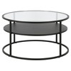 Ada 32" Wide Round Coffee Table in Blackened Bronze